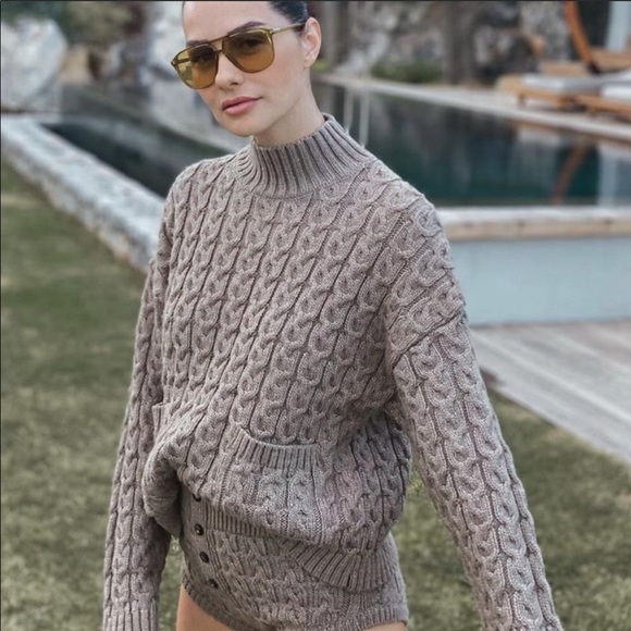ZARA CABLE KNIT SWEATER AND SHORT SET - Picture 4 of 11